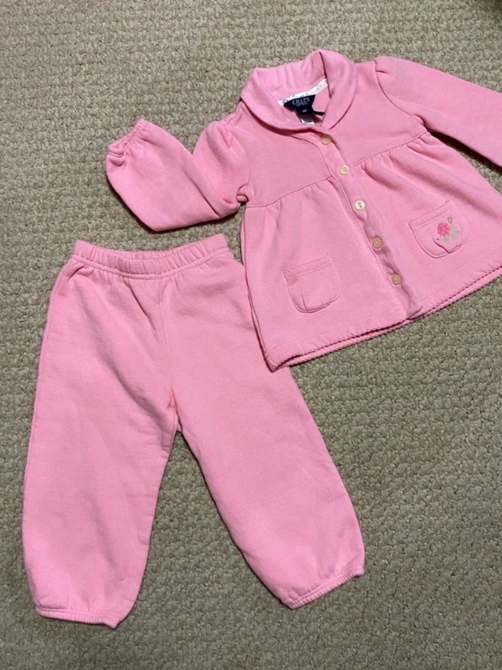 Chaps girls size 18mo  Pink Two-Piece matching set NWOT
